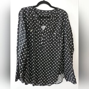 Torrid Black and White Polka Dot Blouse